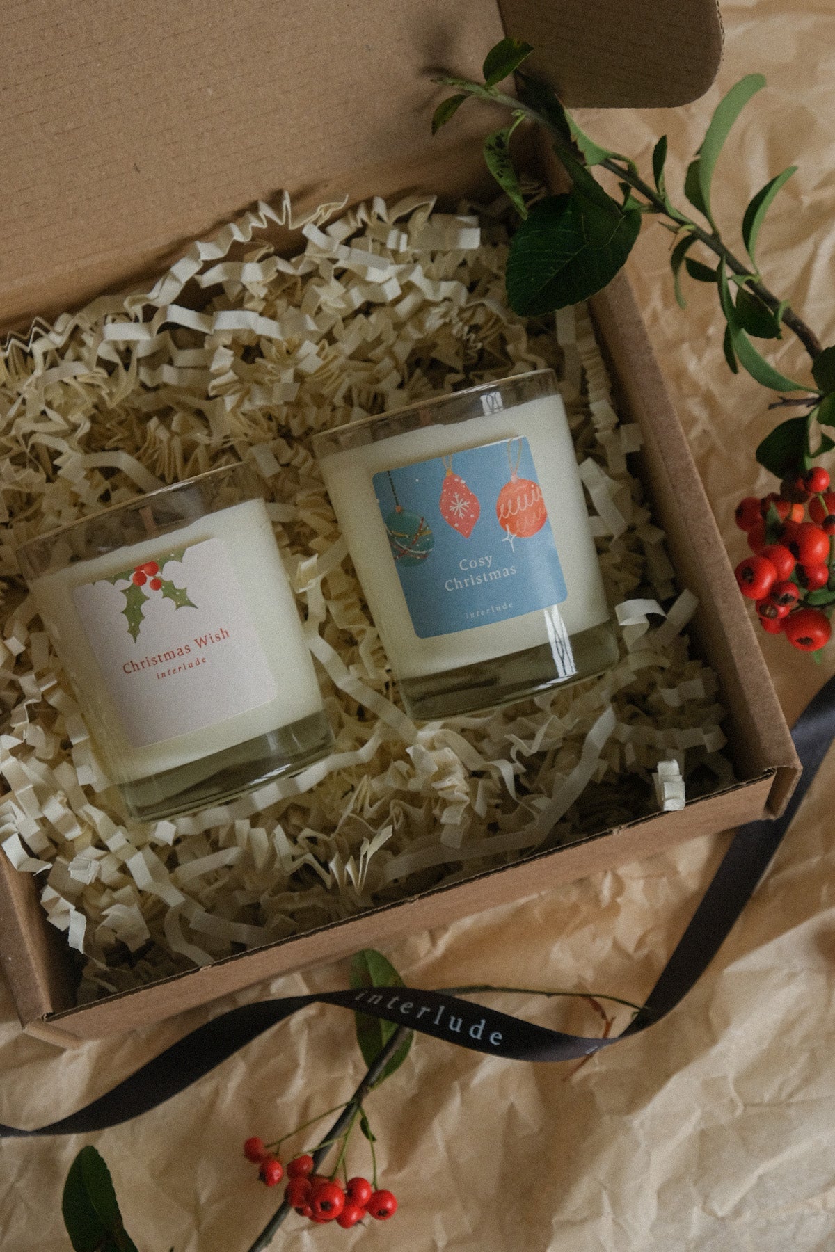 Christmas Votive Candles Gift Set of 2