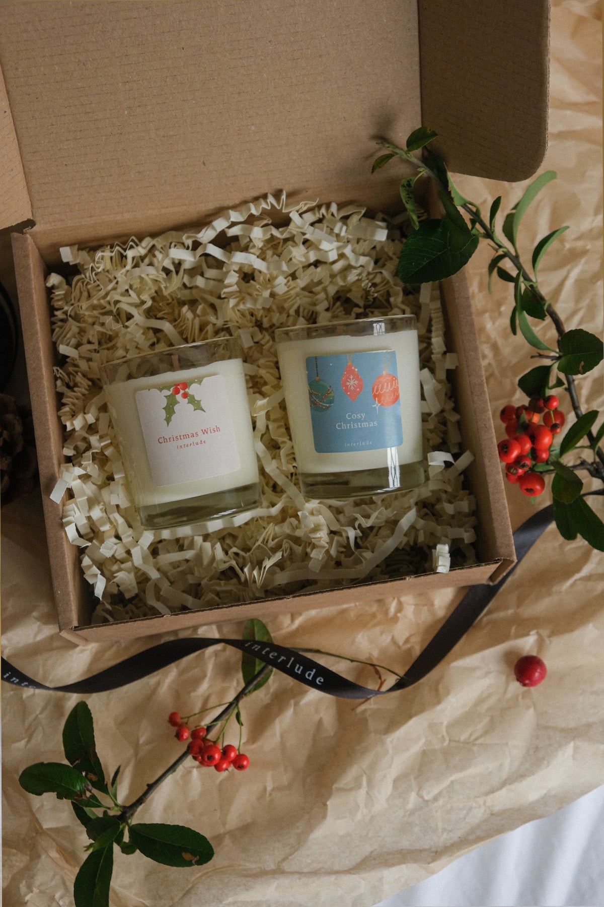 Christmas Votive Candles Gift Set of 2