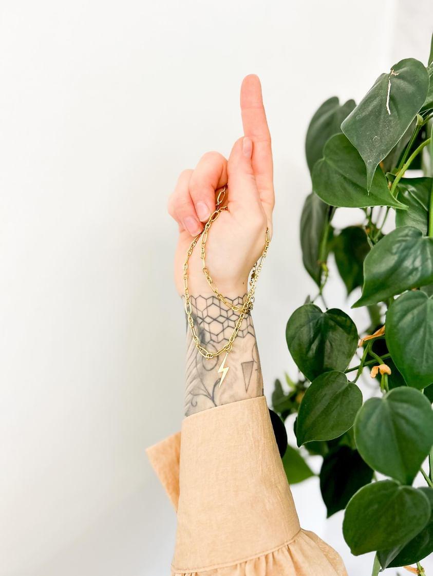 Chunky Chain Lightning Bolt Necklace