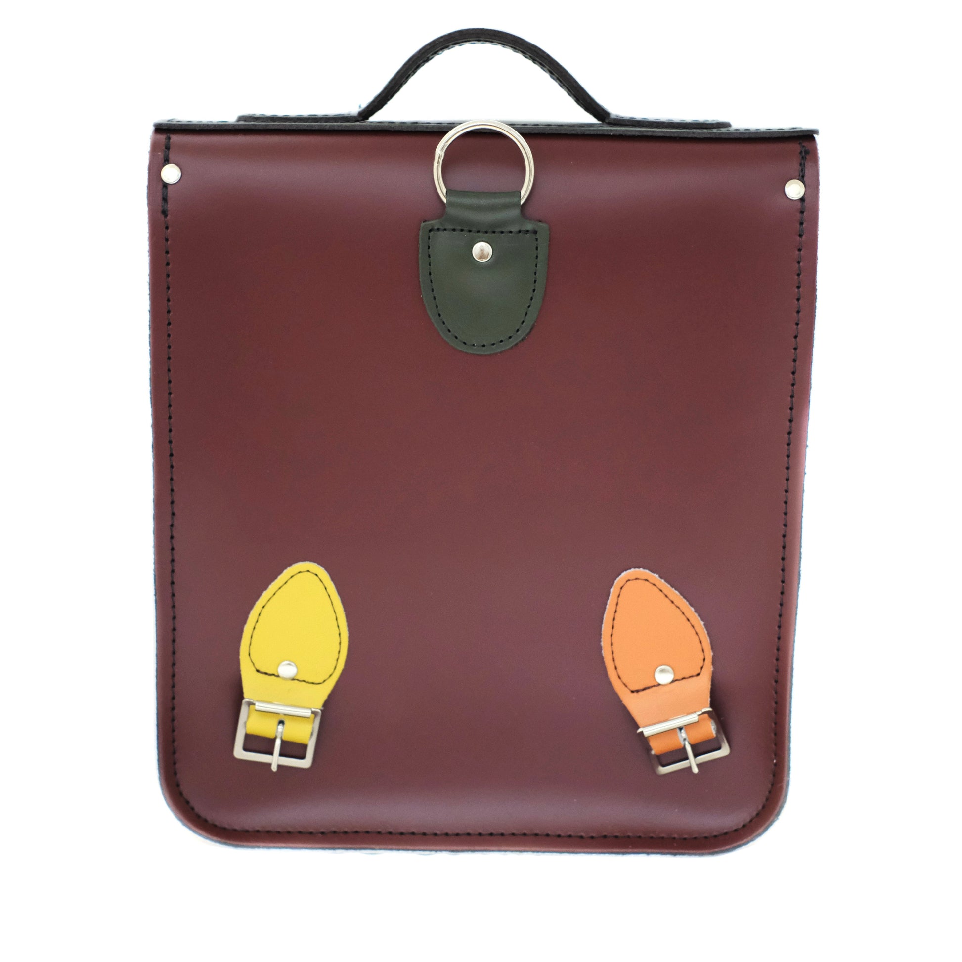 Handmade Leather City Backpack in Autumnal Kaleidoscope