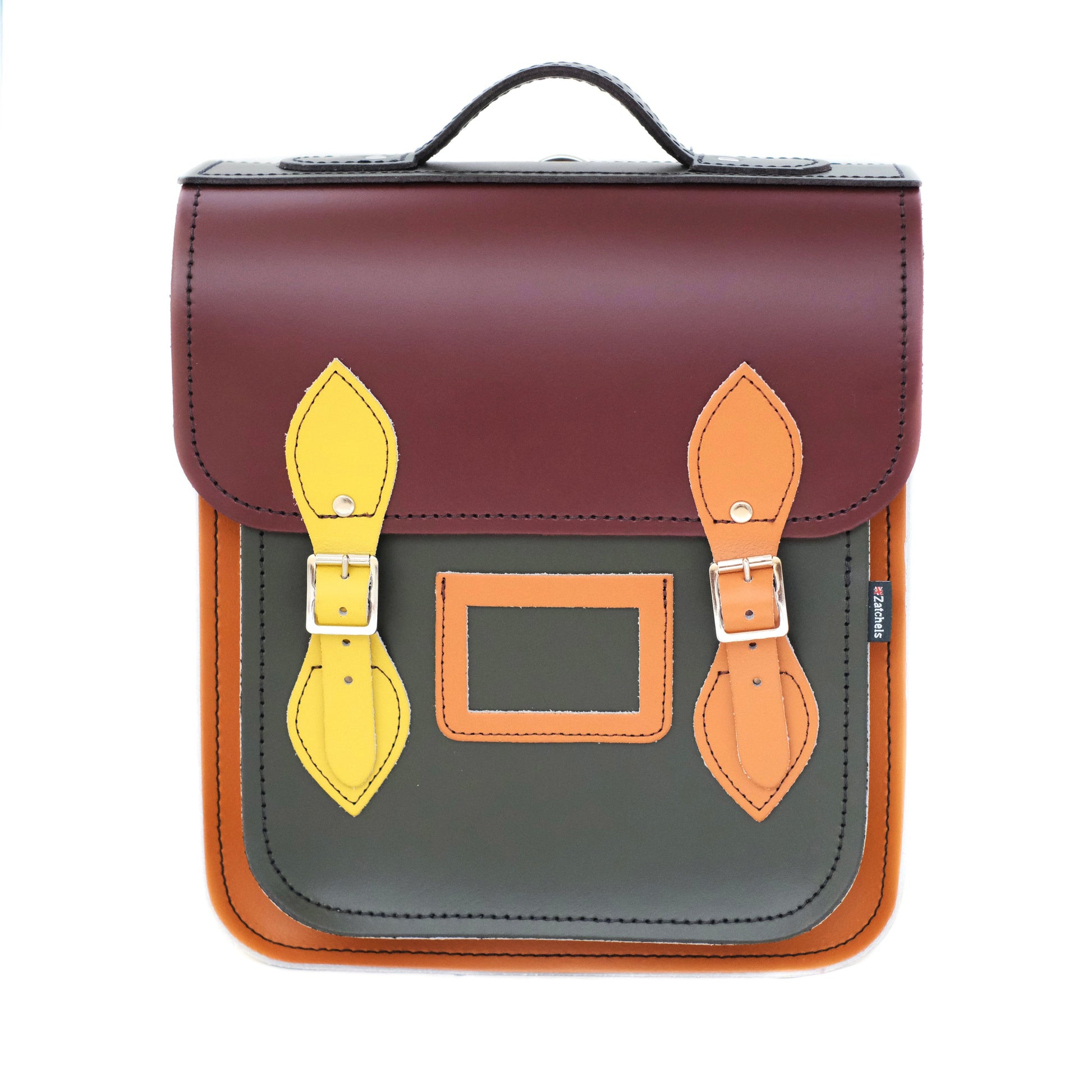 Handmade Leather City Backpack in Autumnal Kaleidoscope