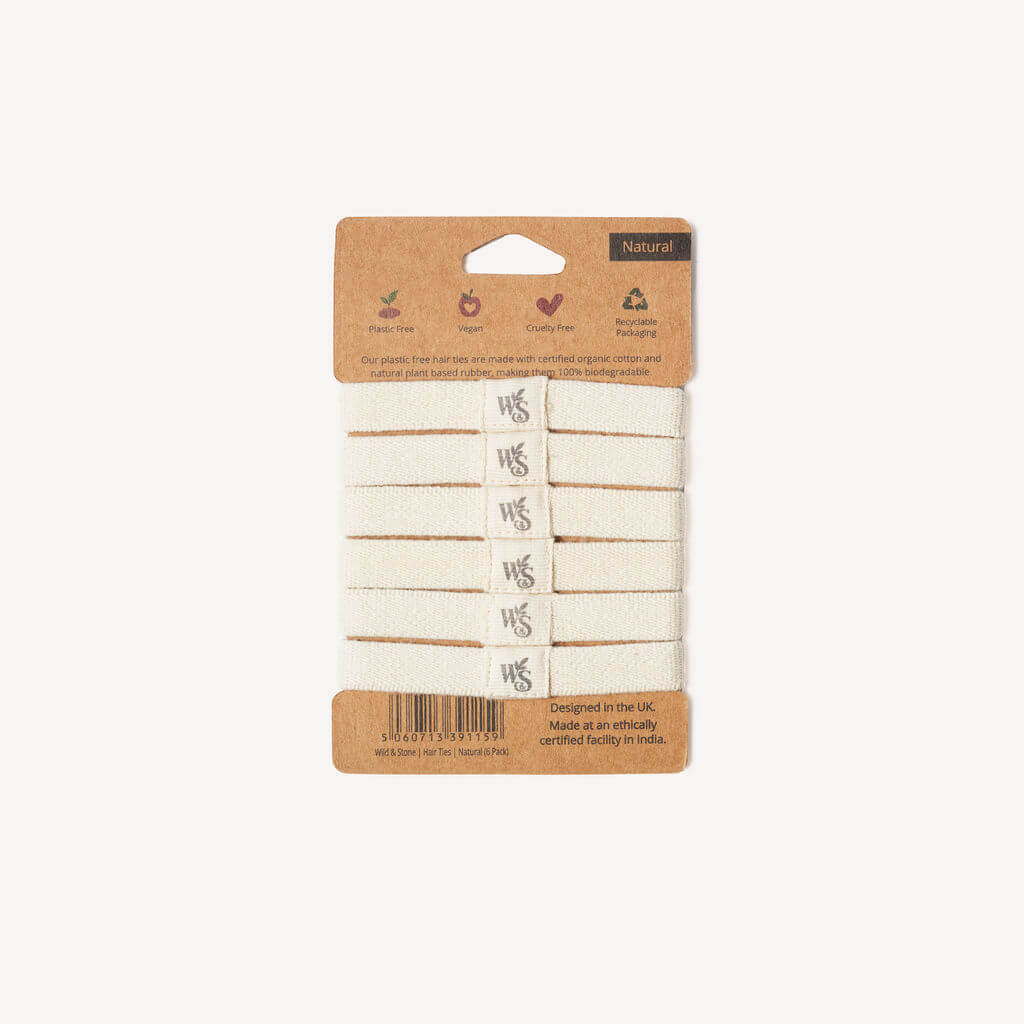 Organic Cotton Hair Ties 6 Pack Blonde