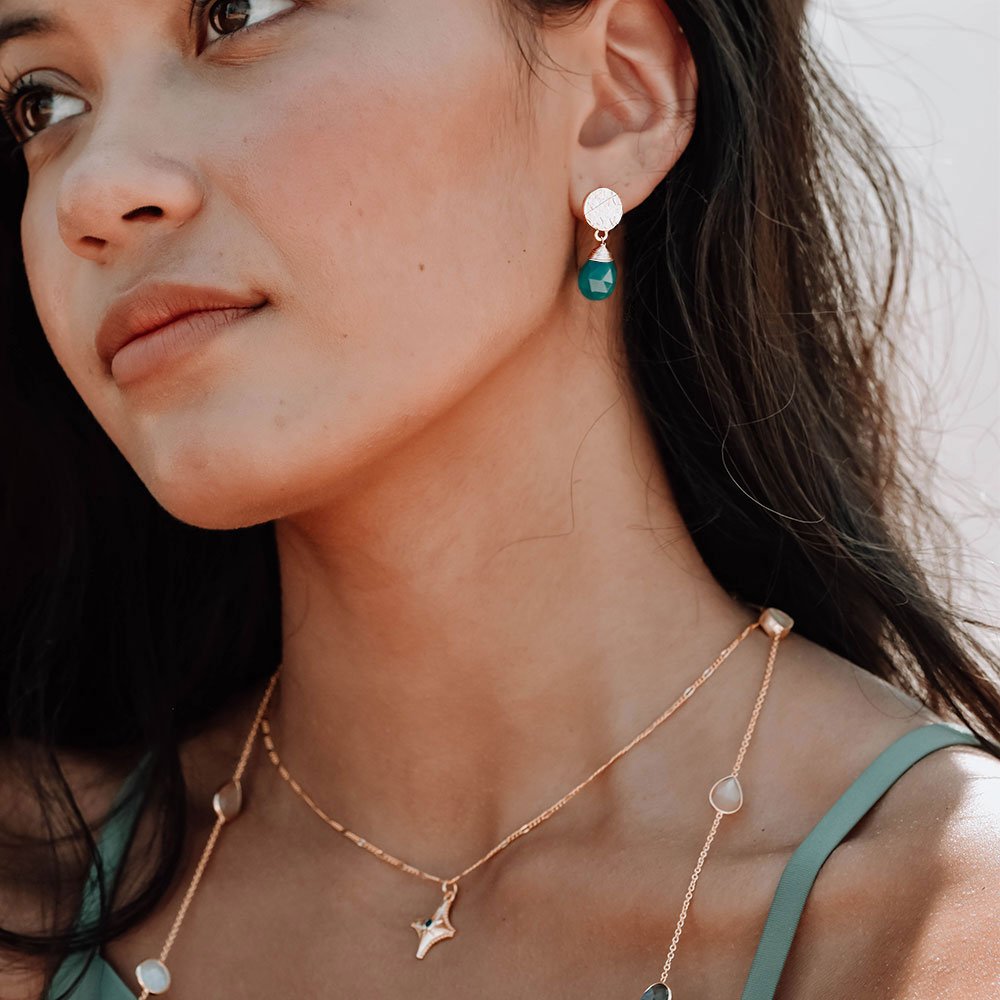 Classic Athena Kate Drop Earrings: Green Onyx