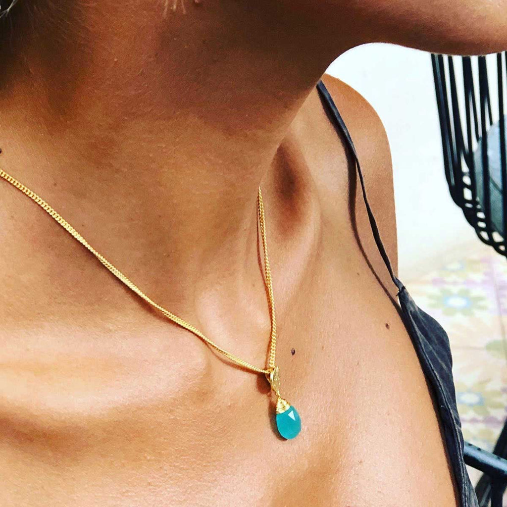 Classic Athena Kate Gemstone Necklace Pariba Onyx