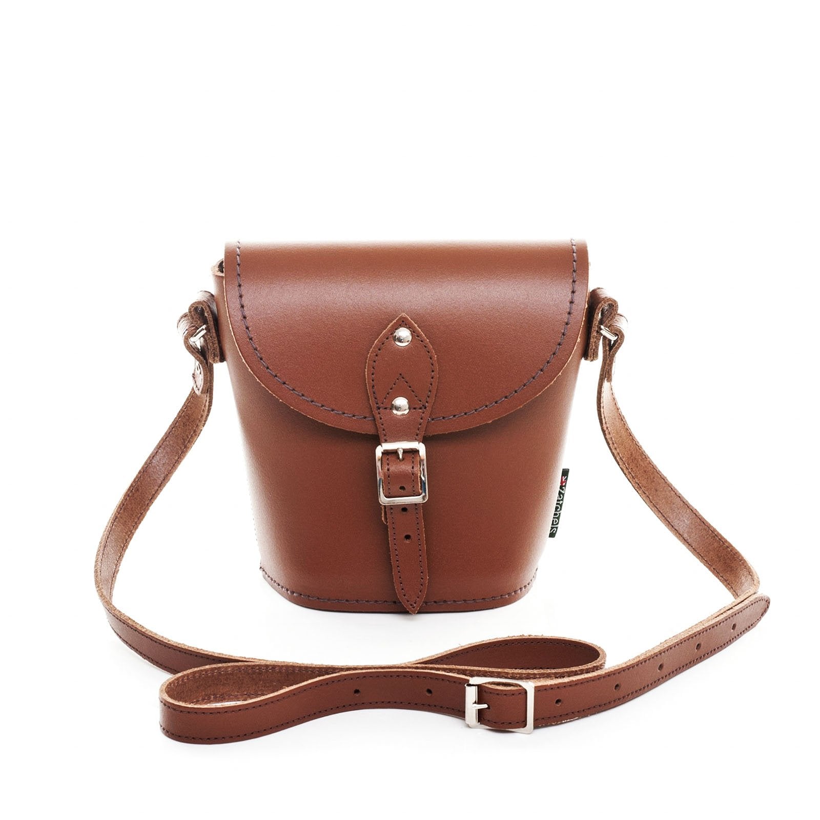 Handmade Leather Barrel Bag in Chestnut