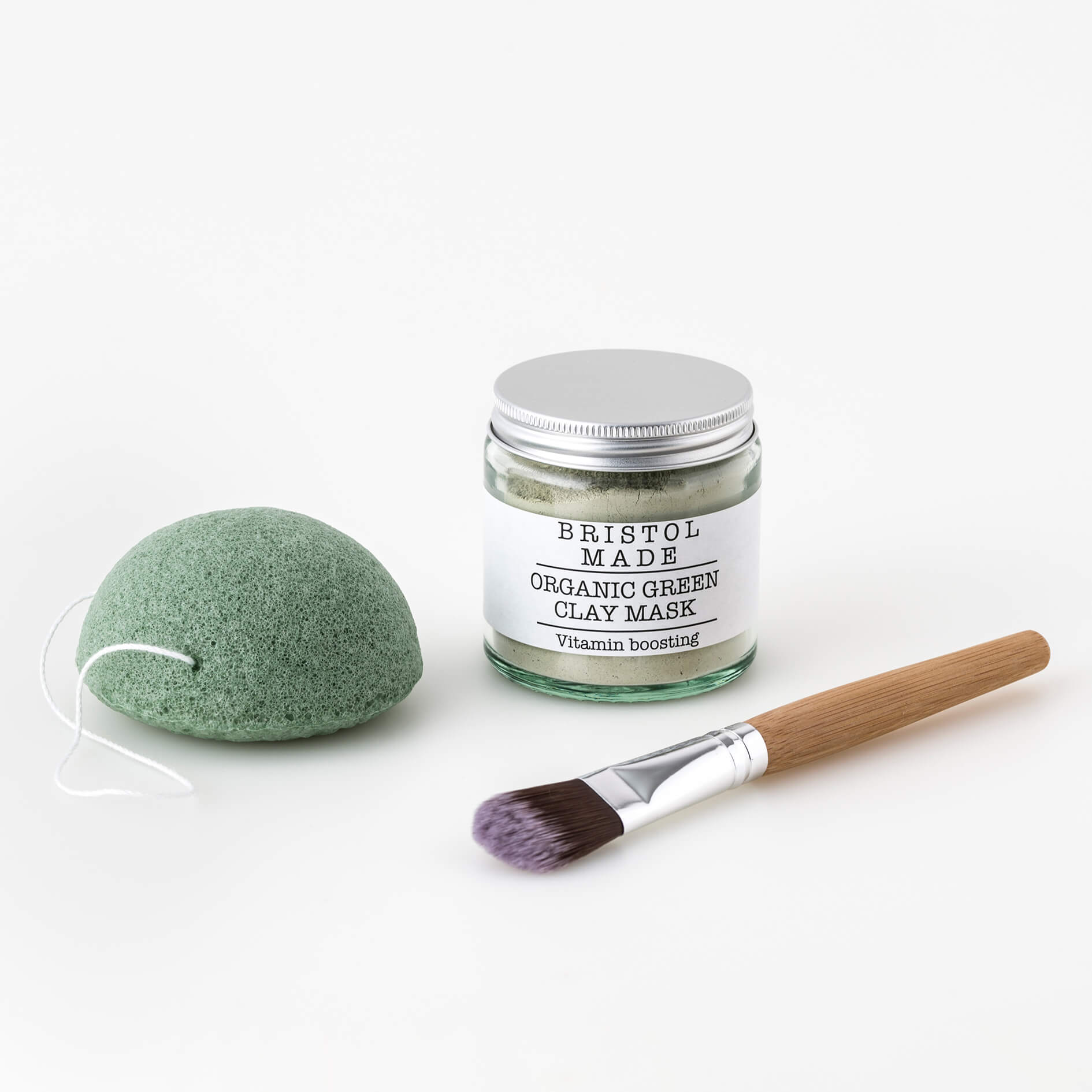 Clay Mask Gift Set with Brush and Konjac Sponge