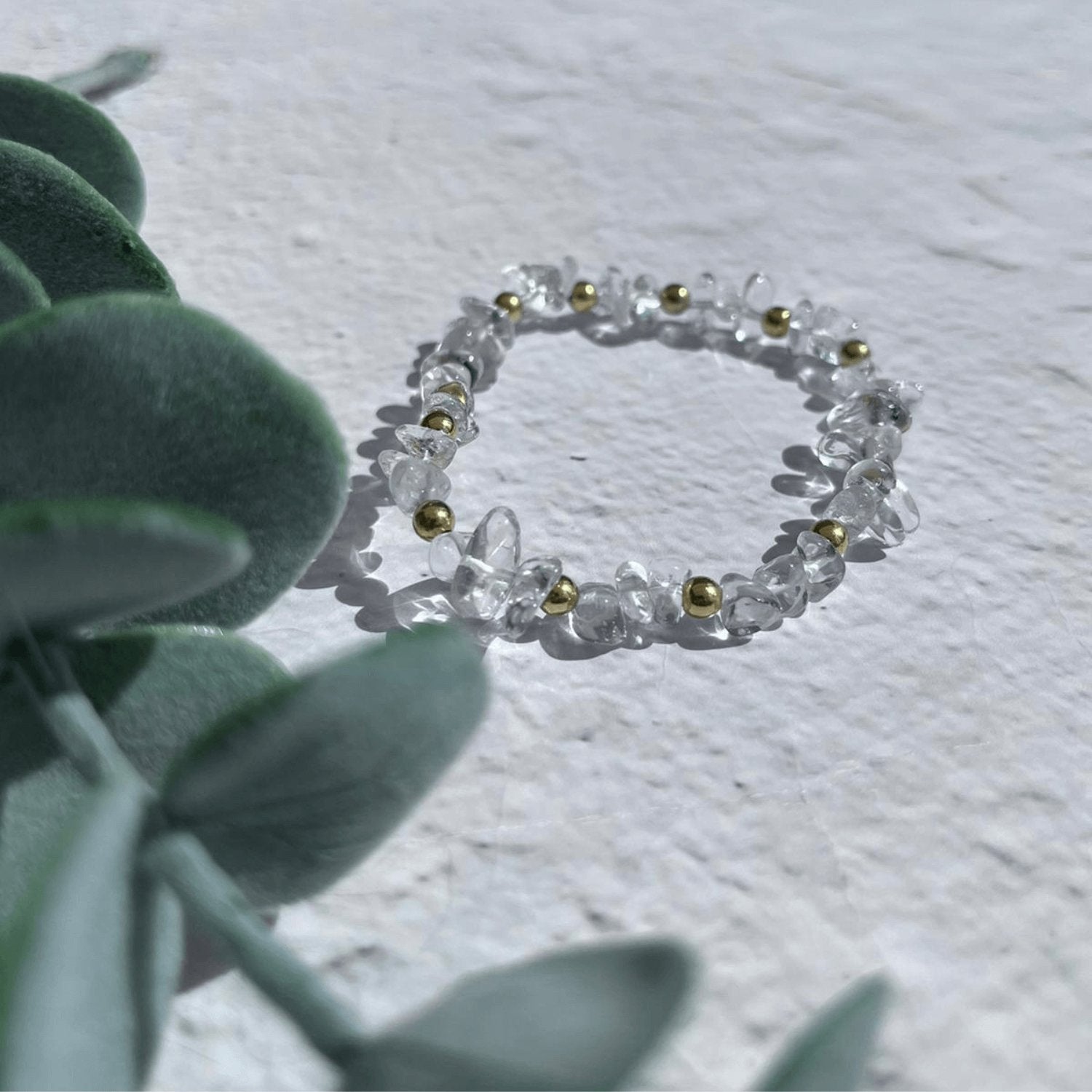 Clear Quartz Crystal Bracelet in Sterling Silver or Gold