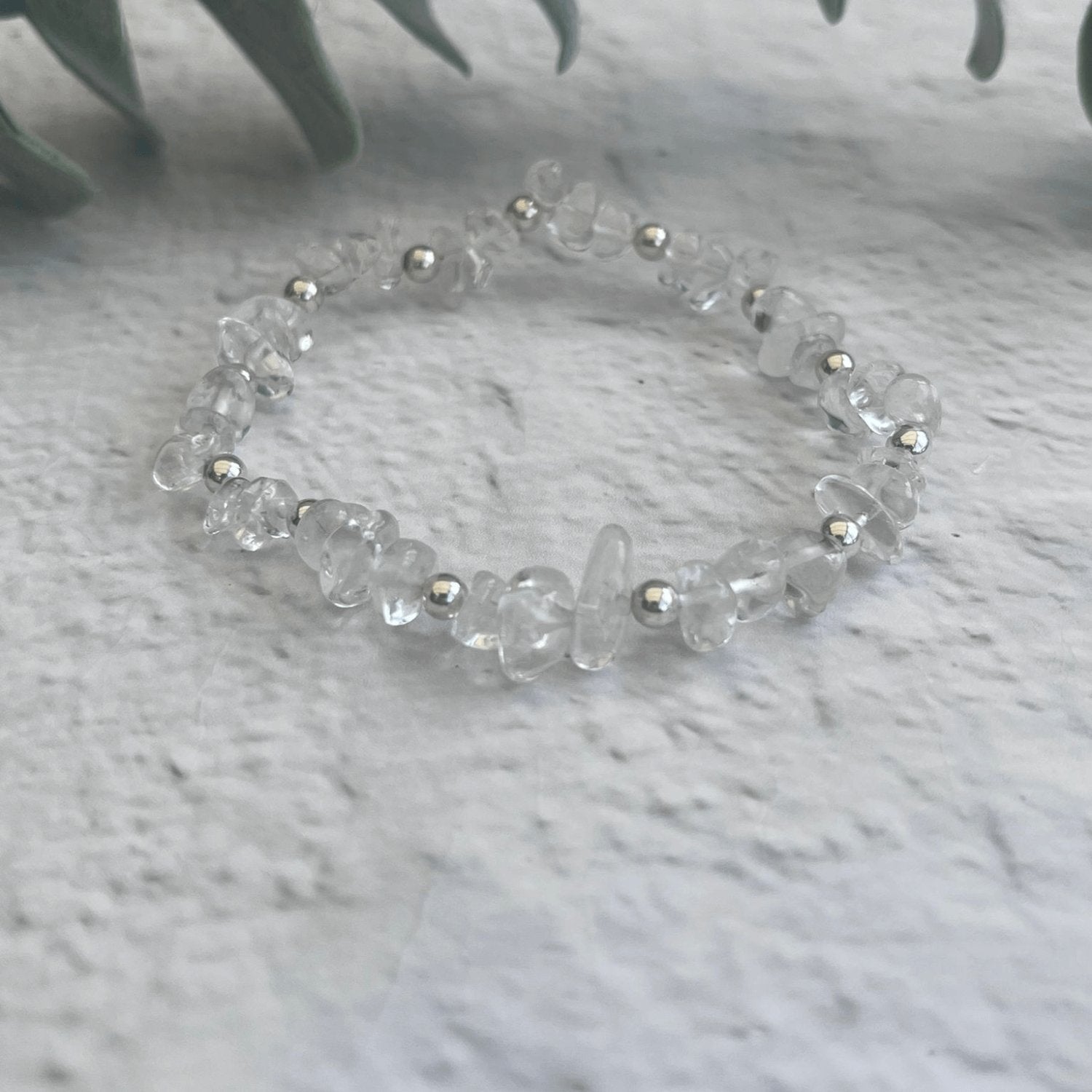 Clear Quartz Crystal Bracelet in Sterling Silver or Gold