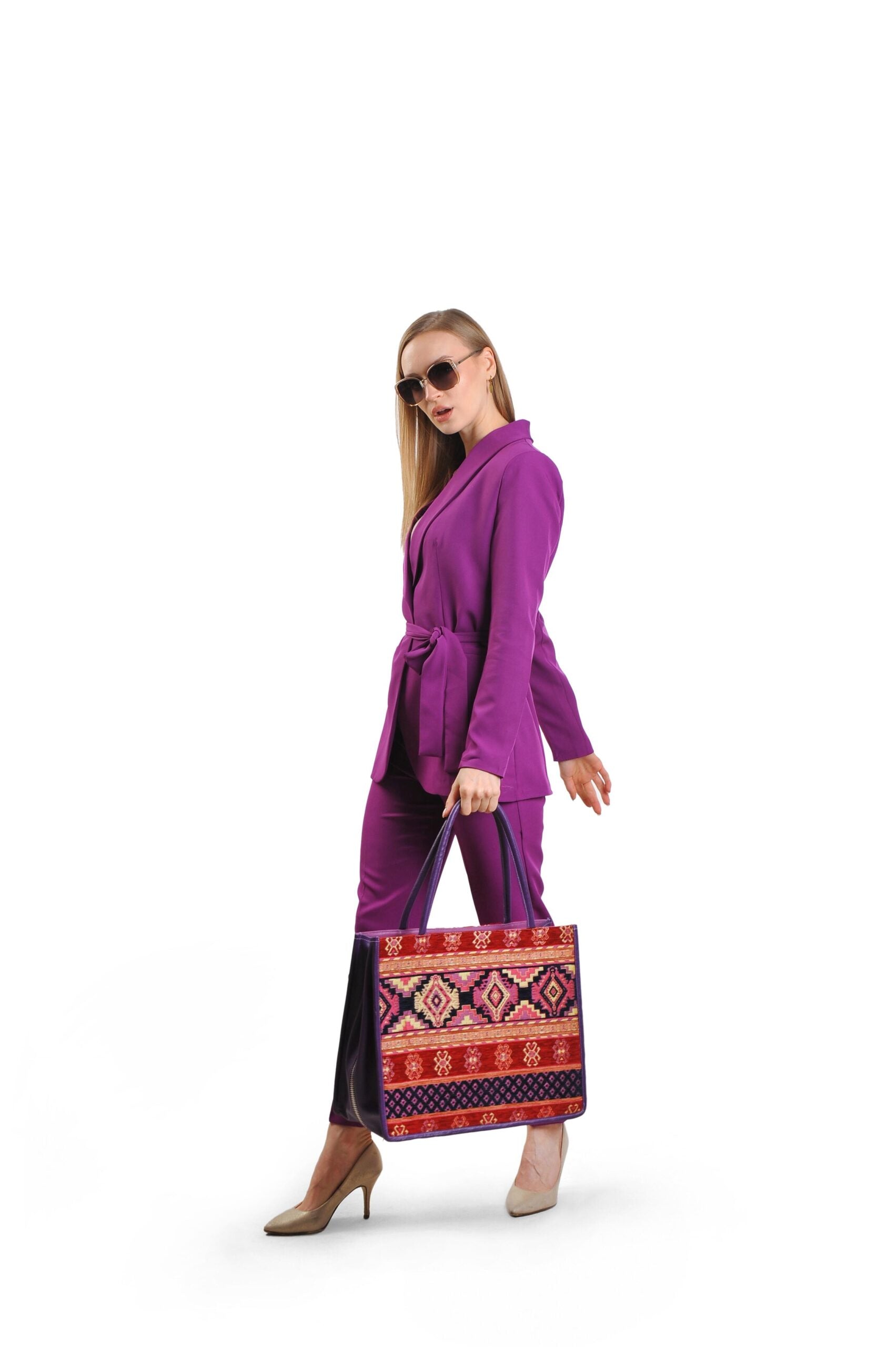 Luxurious Silk & Leather Tote Bag – Spacious & Elegant by Jkel at www.brixbailey.com