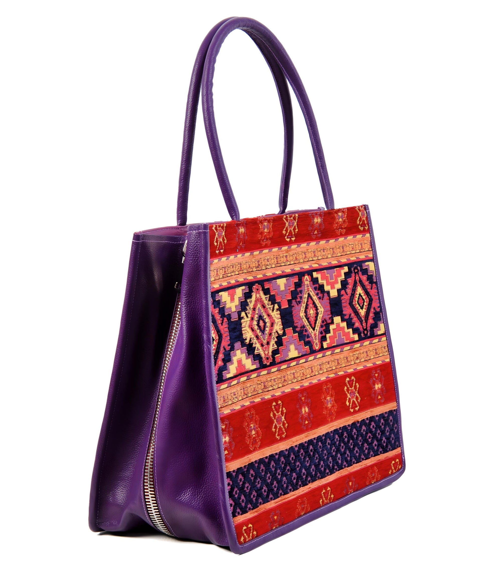 Women's Large Tote Bag Clodagh – Luxurious Silk & Leather by Jkel at www.brixbailey.com