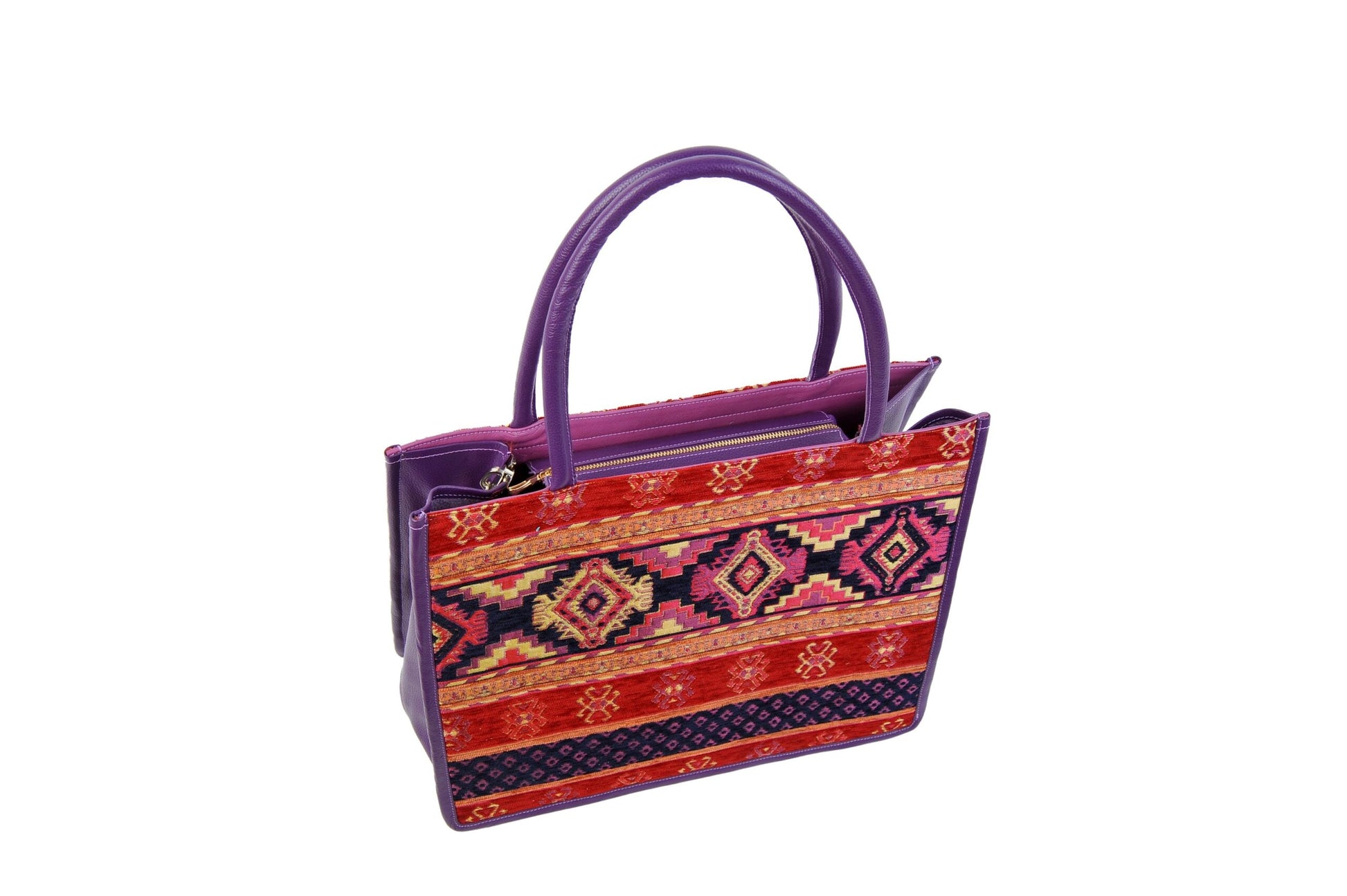 Luxury Women's Silk & Leather Tote Bag – Spacious & Durable by Jkel at www.brixbailey.com