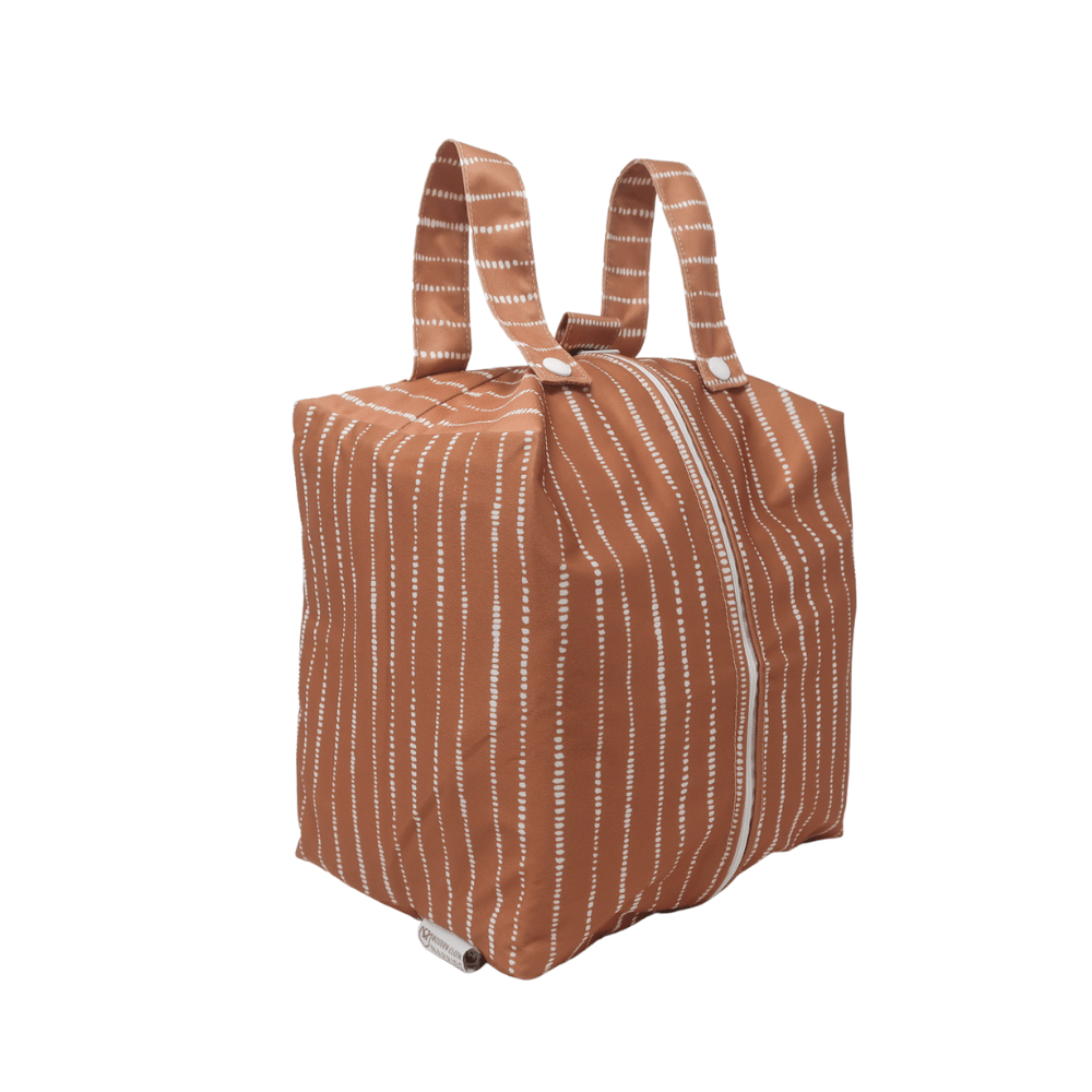 Cloth Nappy Pod in Dune Tan with White