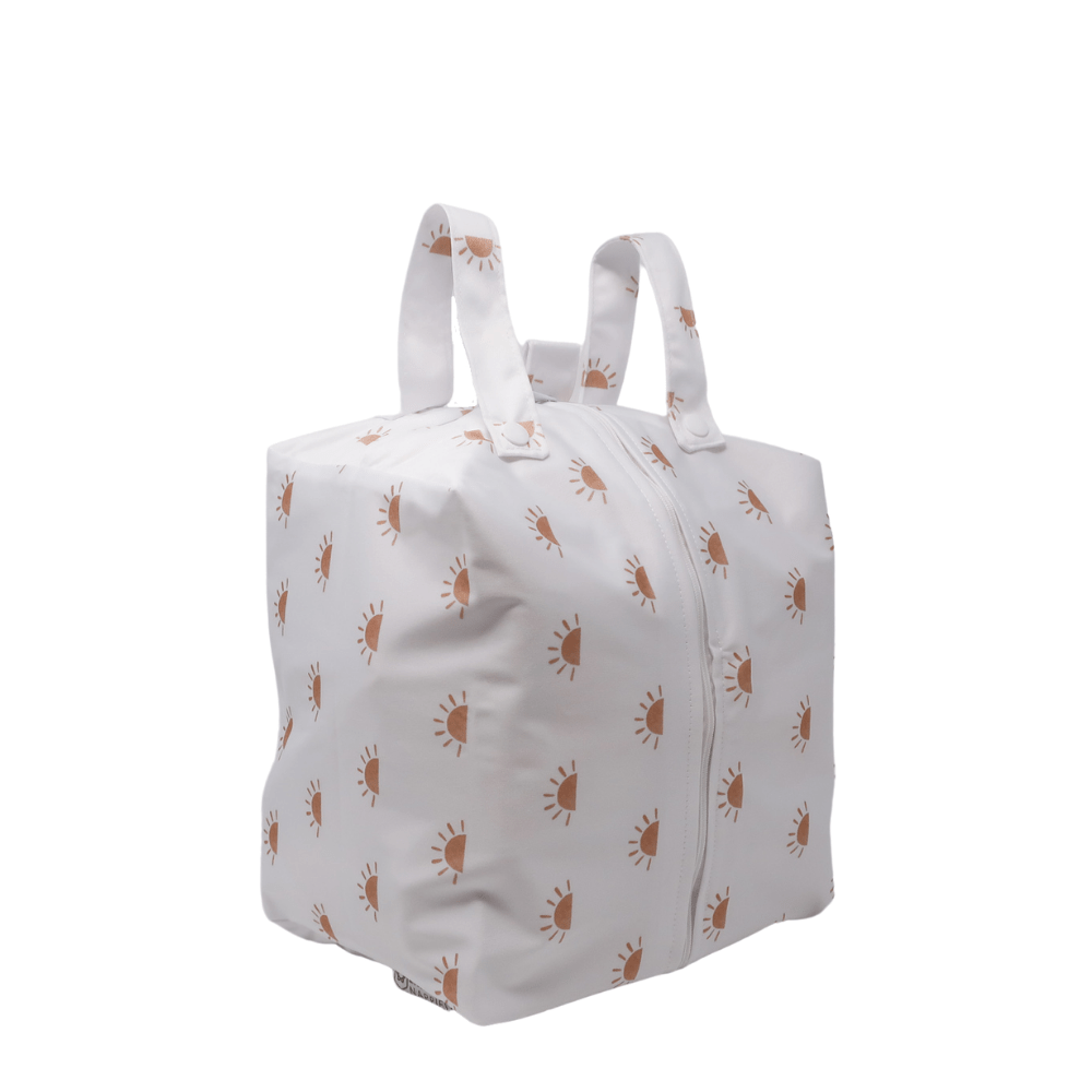 Cloth Nappy Pod Sunnies White with Camel