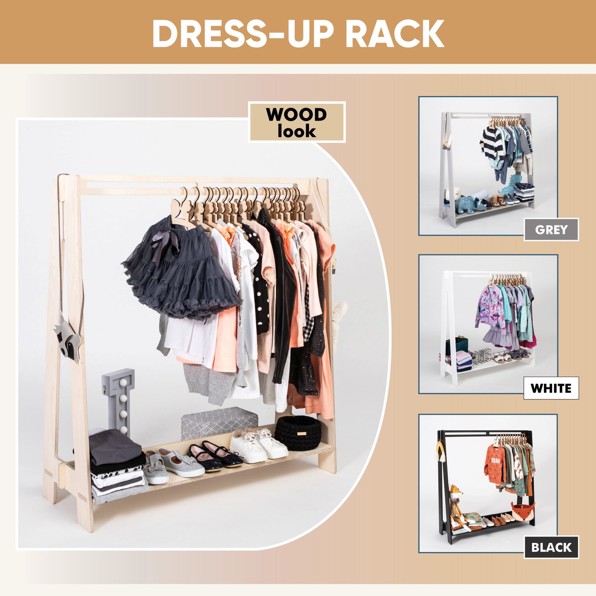 Toddler Dress Up Rack – Montessori Inspired Organizational Tool by Montessori House Bed at www.brixbailey.com
