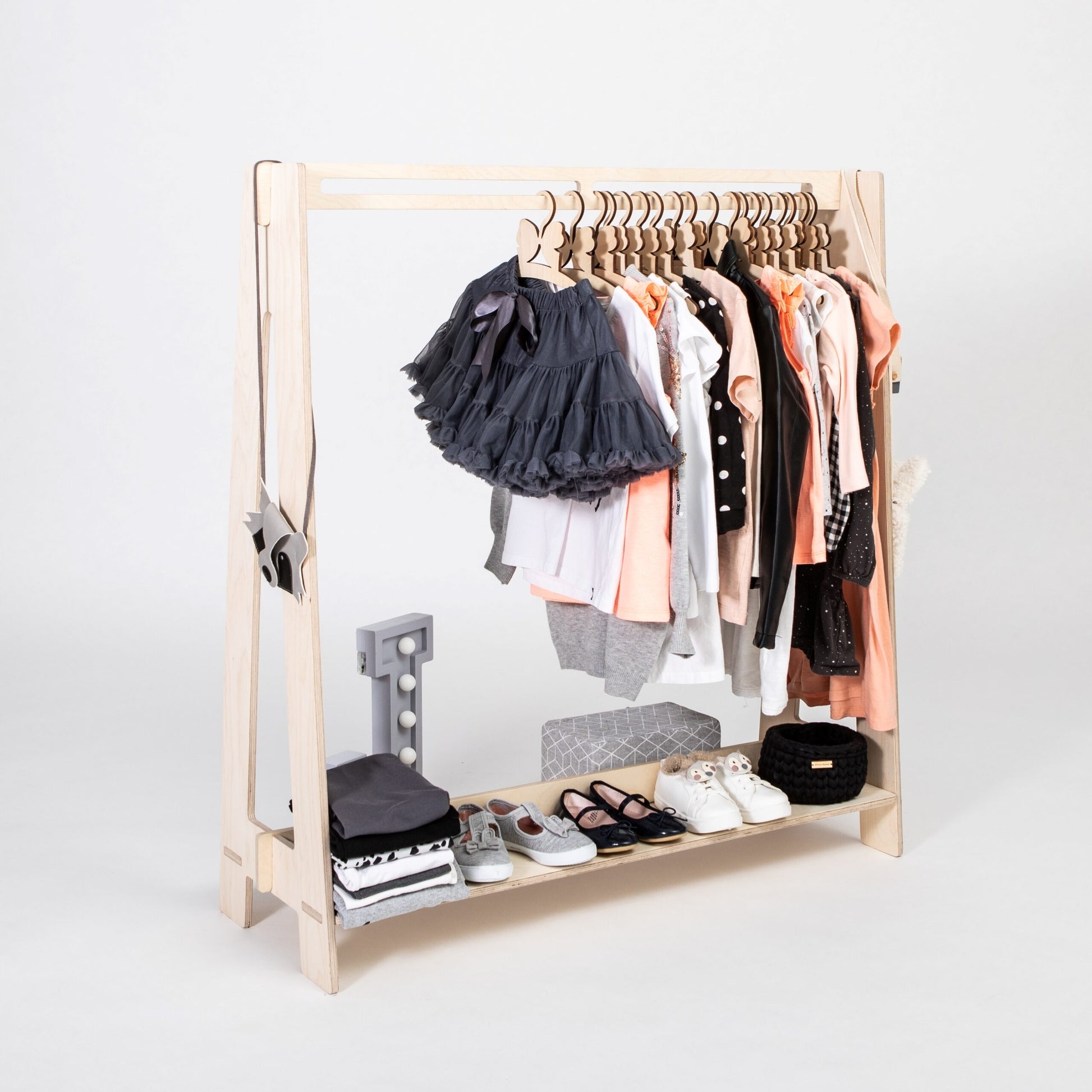 Toddler Dress Up Rack – Montessori Inspired Organizational Tool by Montessori House Bed at www.brixbailey.com
