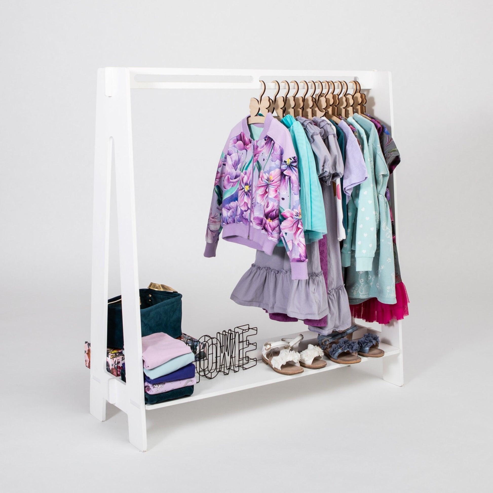 Toddler Dress Up Rack - Montessori Inspired & Organizational by Montessori House Bed at www.brixbailey.com