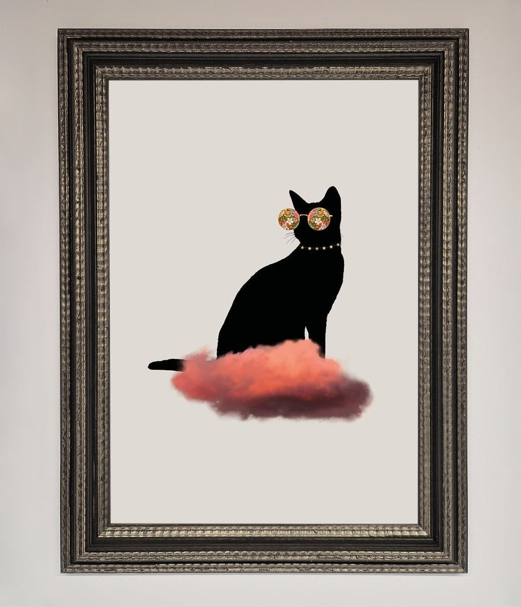 Cloud Cat Framed Poster