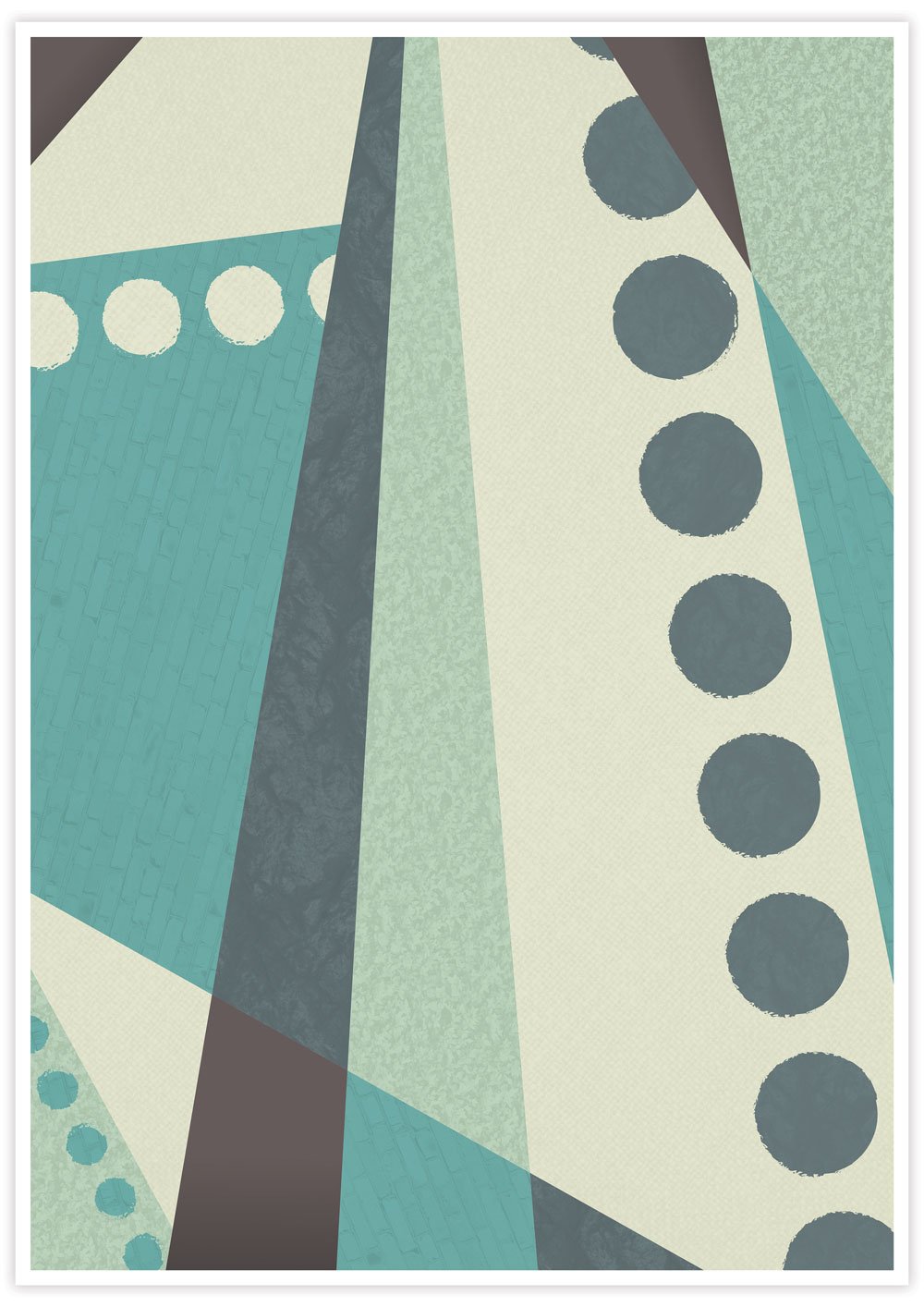 Cold Green Geometric Abstract Art Print