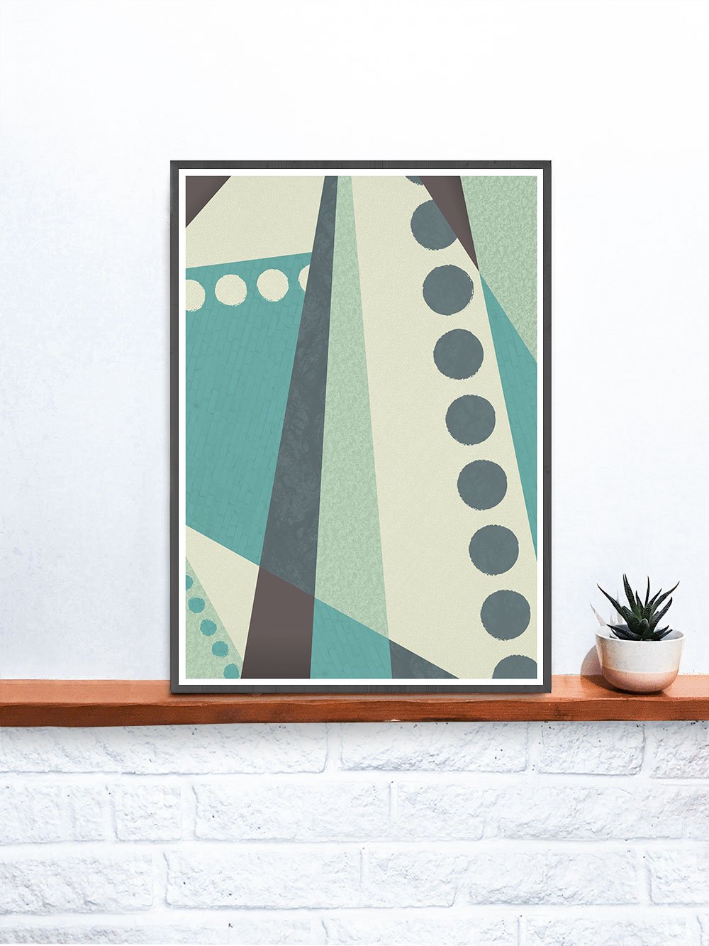 Cold Green Geometric Abstract Art Print