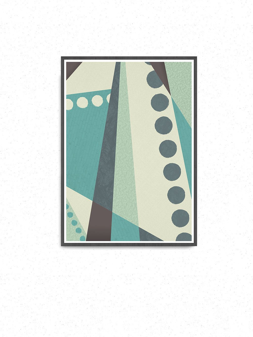 Cold Green Geometric Abstract Art Print