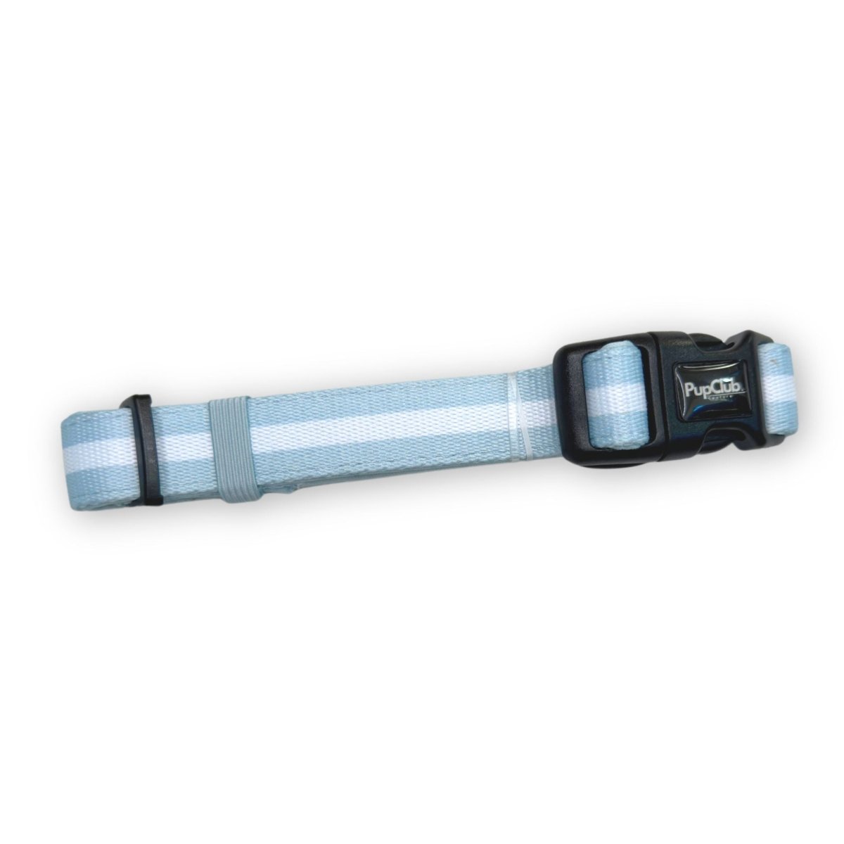 Pastel Blue Dog Collar with White Stripe