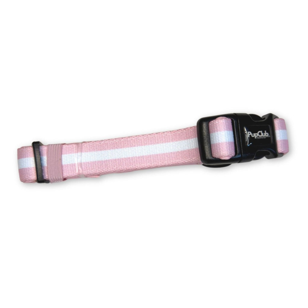 Pastel Pink Collar with White Stripe
