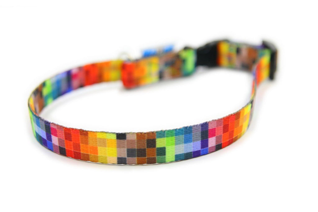 confident dog wearing a durable pixels collar with a bold plastic buckle