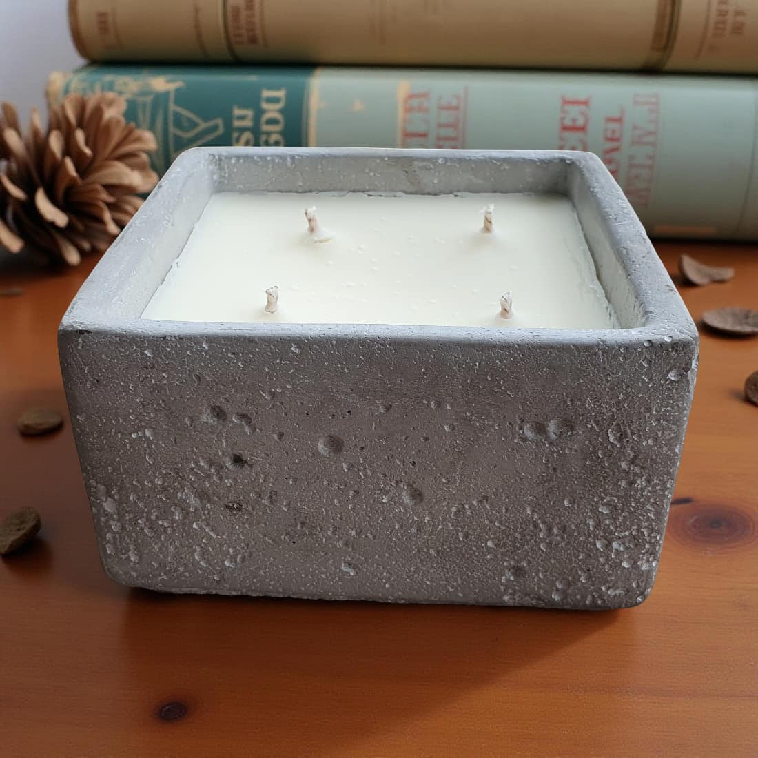 Concrete Square 4 Wick Candle