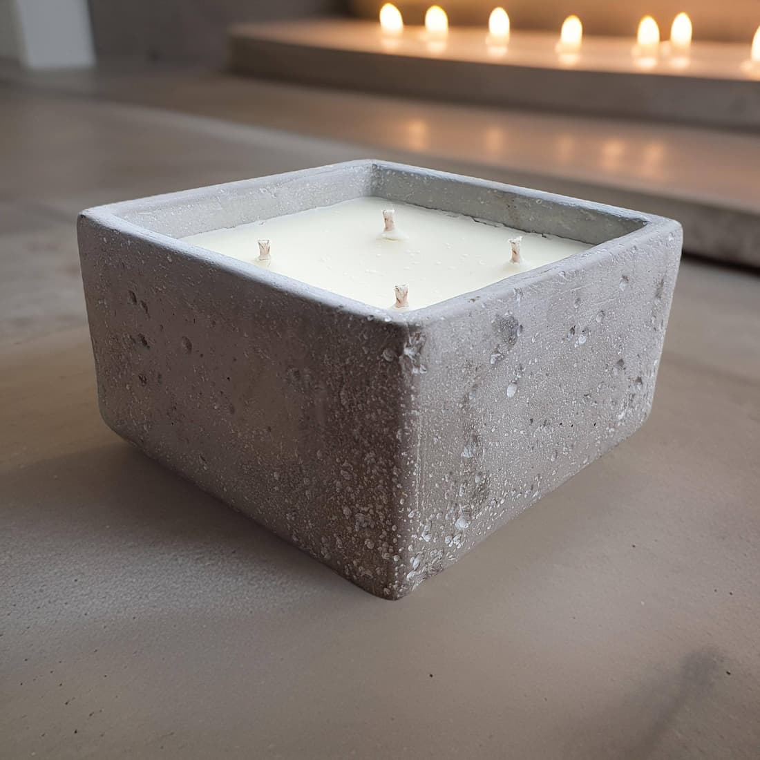 Concrete Square 4 Wick Candle