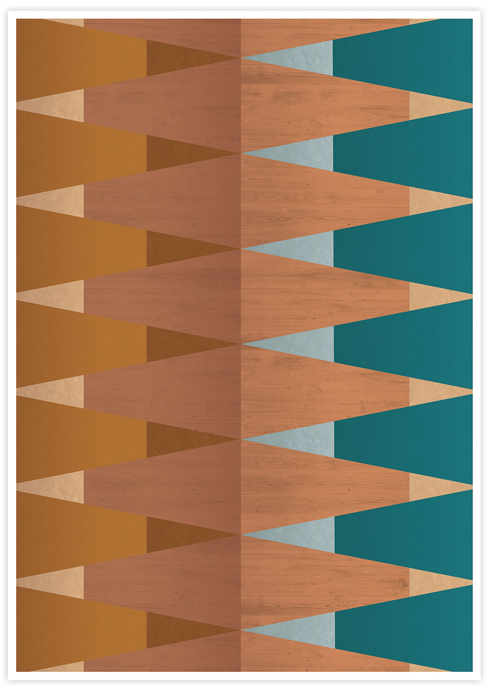 Geometric Wall Art with Copper Tops