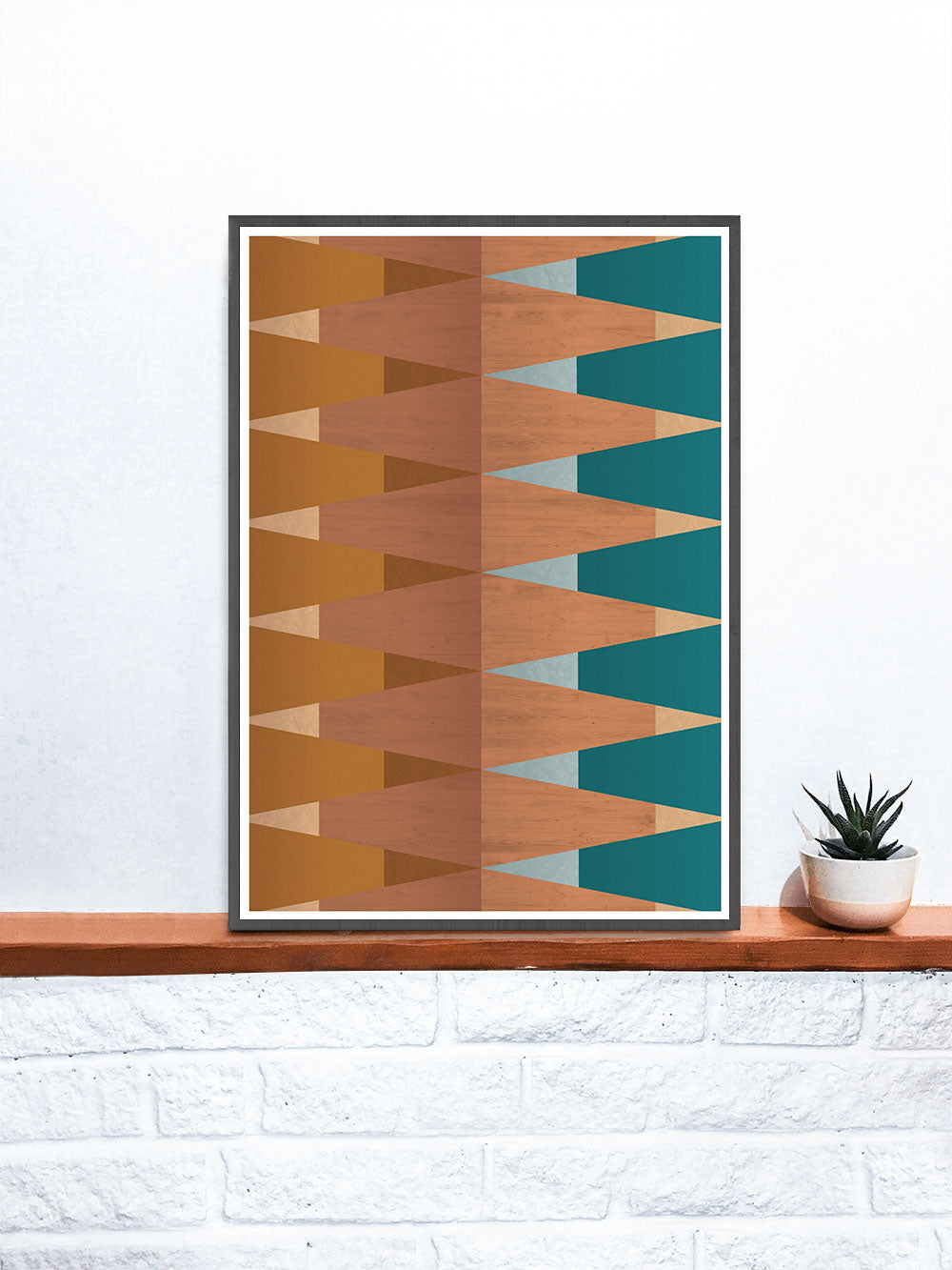 Geometric Wall Art with Copper Tops