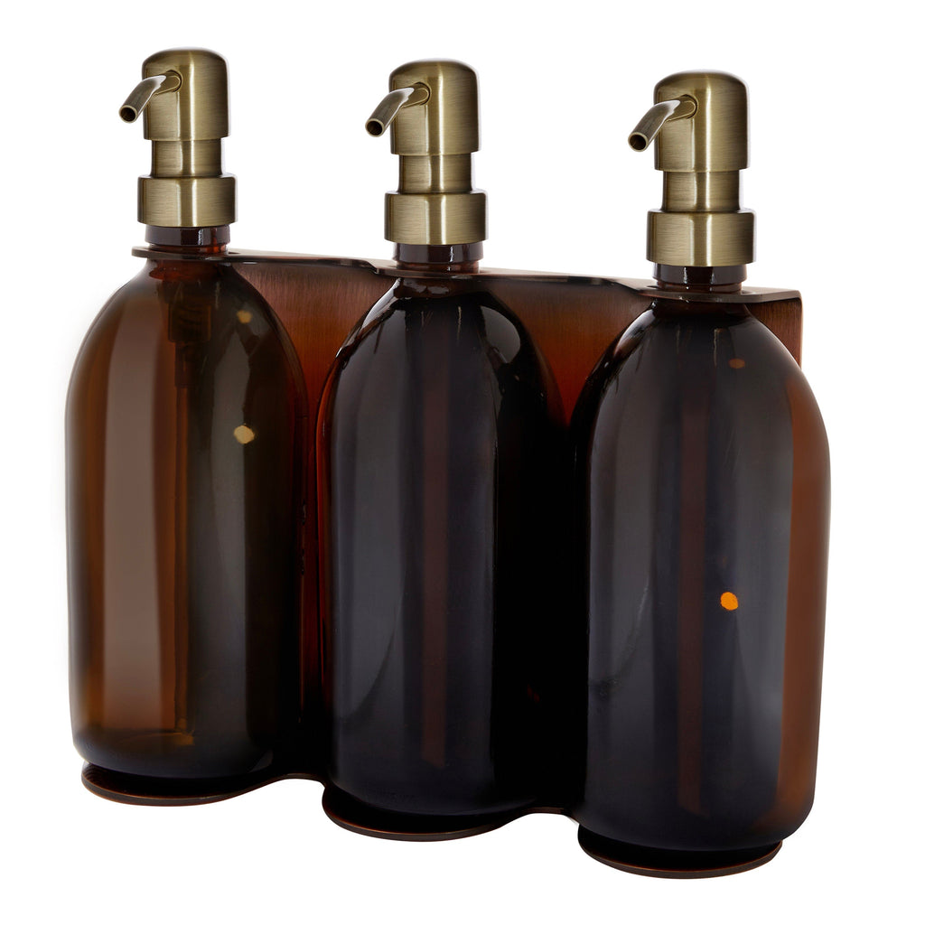 Copper Triple Wall Mounted Soap Dispenser