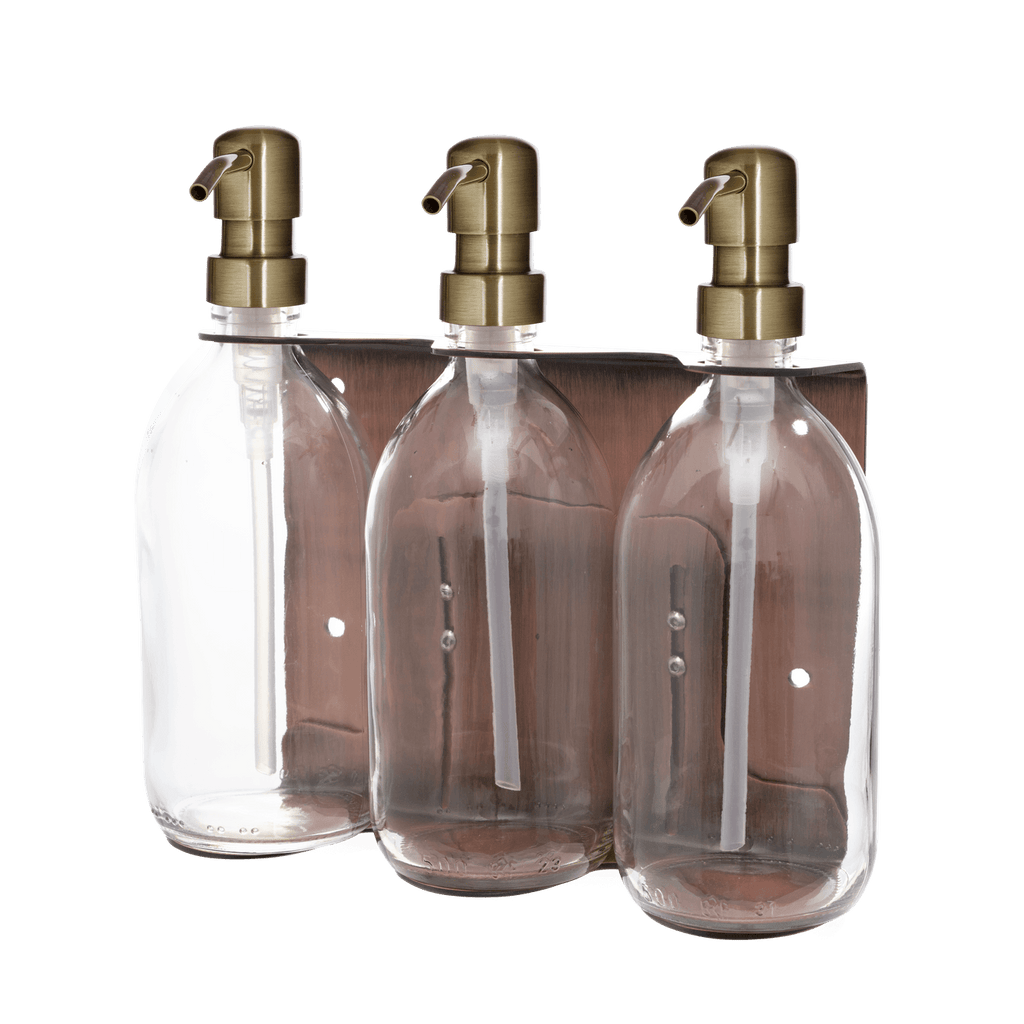 Copper Triple Wall Mounted Soap Dispenser