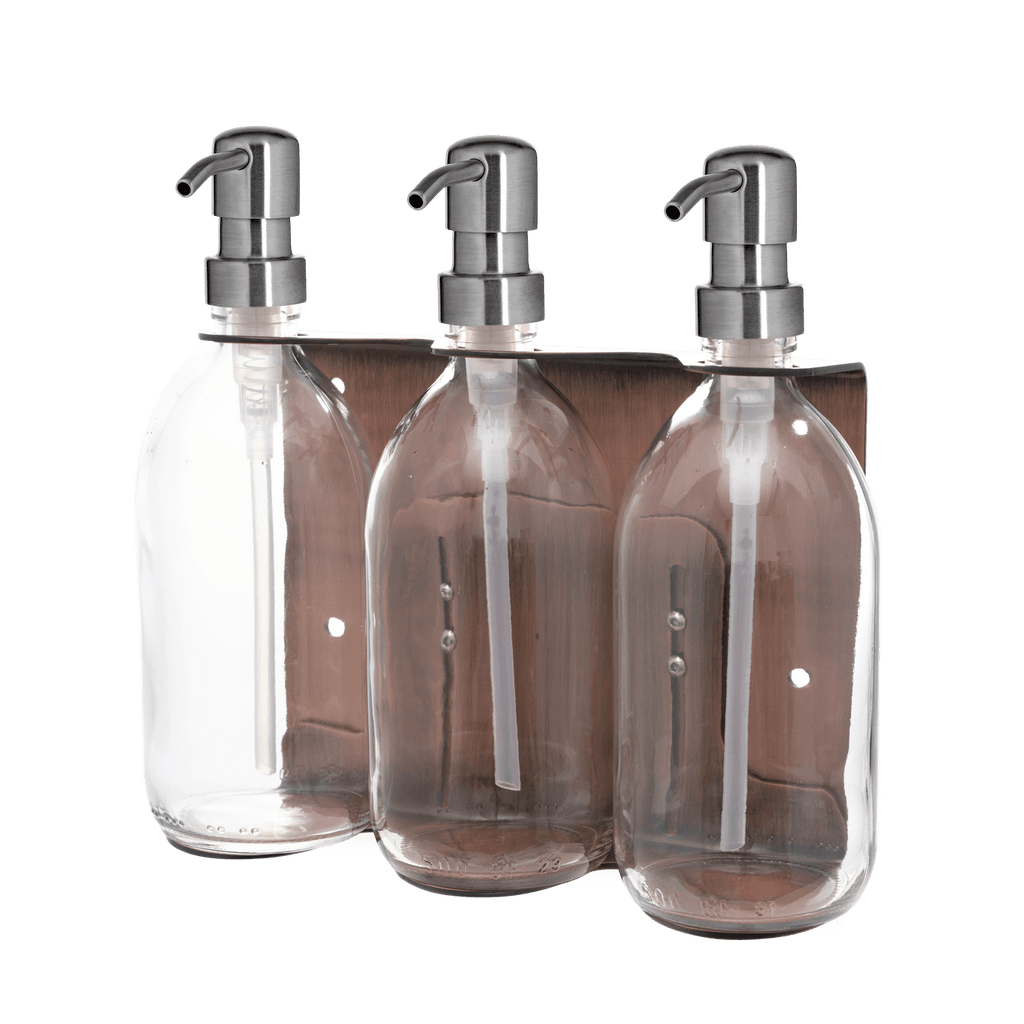 Copper Triple Wall Mounted Soap Dispenser