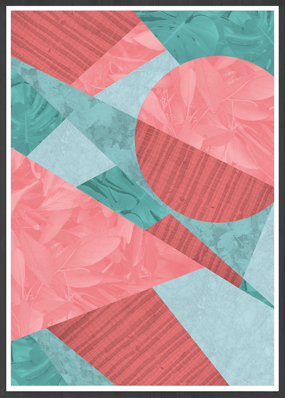 Coral Leaves Geometric Art Print
