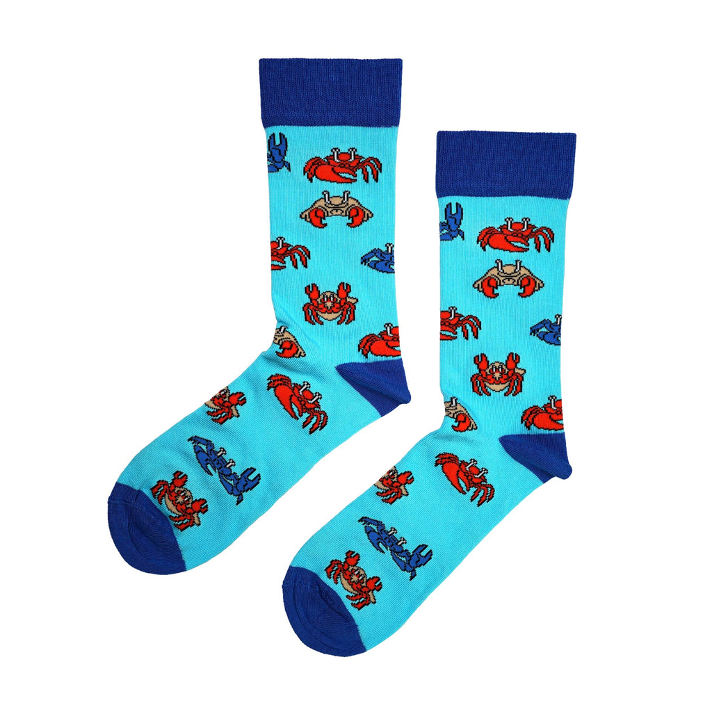 Save the Crabs Bamboo Socks in Blue
