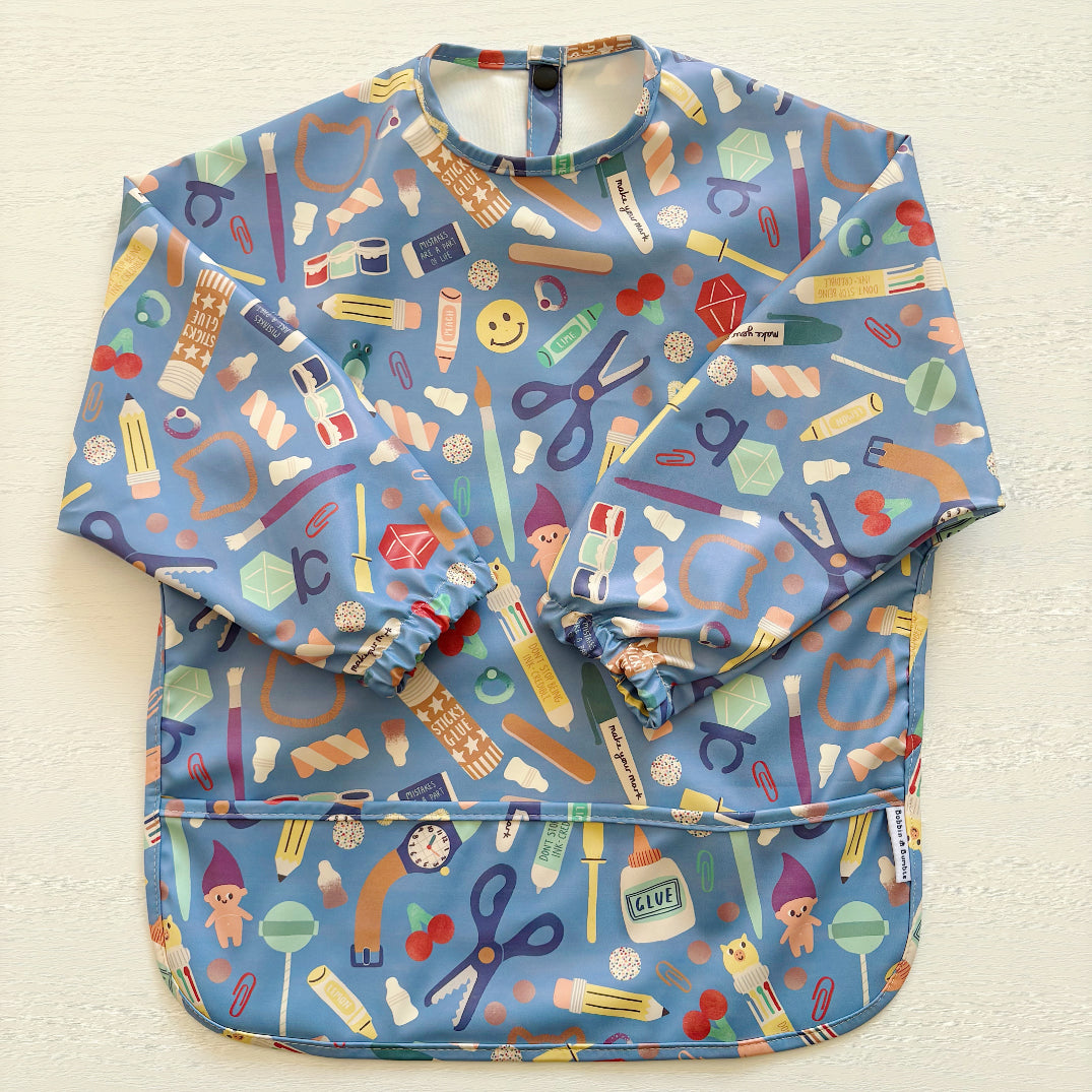 Long Sleeved Baby Bib - Crafty Print