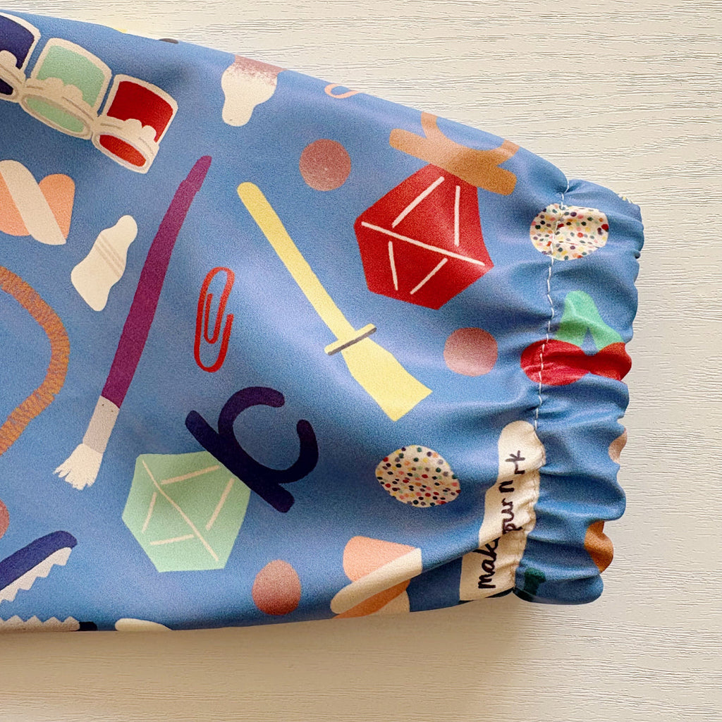 Long Sleeved Baby Bib - Crafty Print