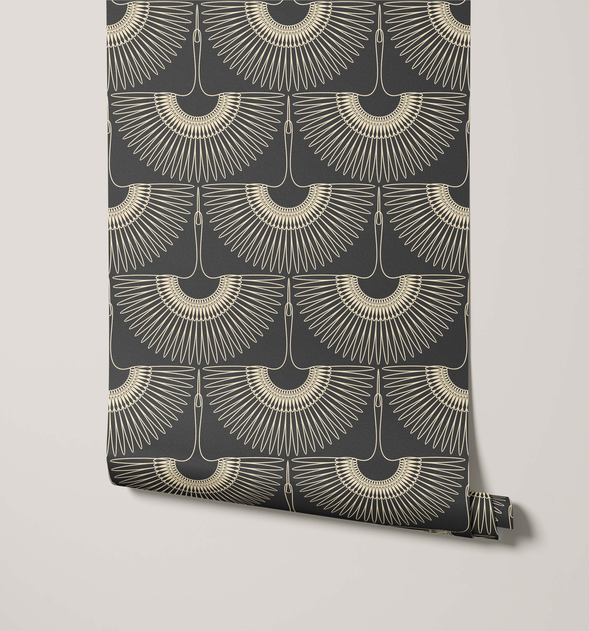 Art Deco Crane Wallpaper