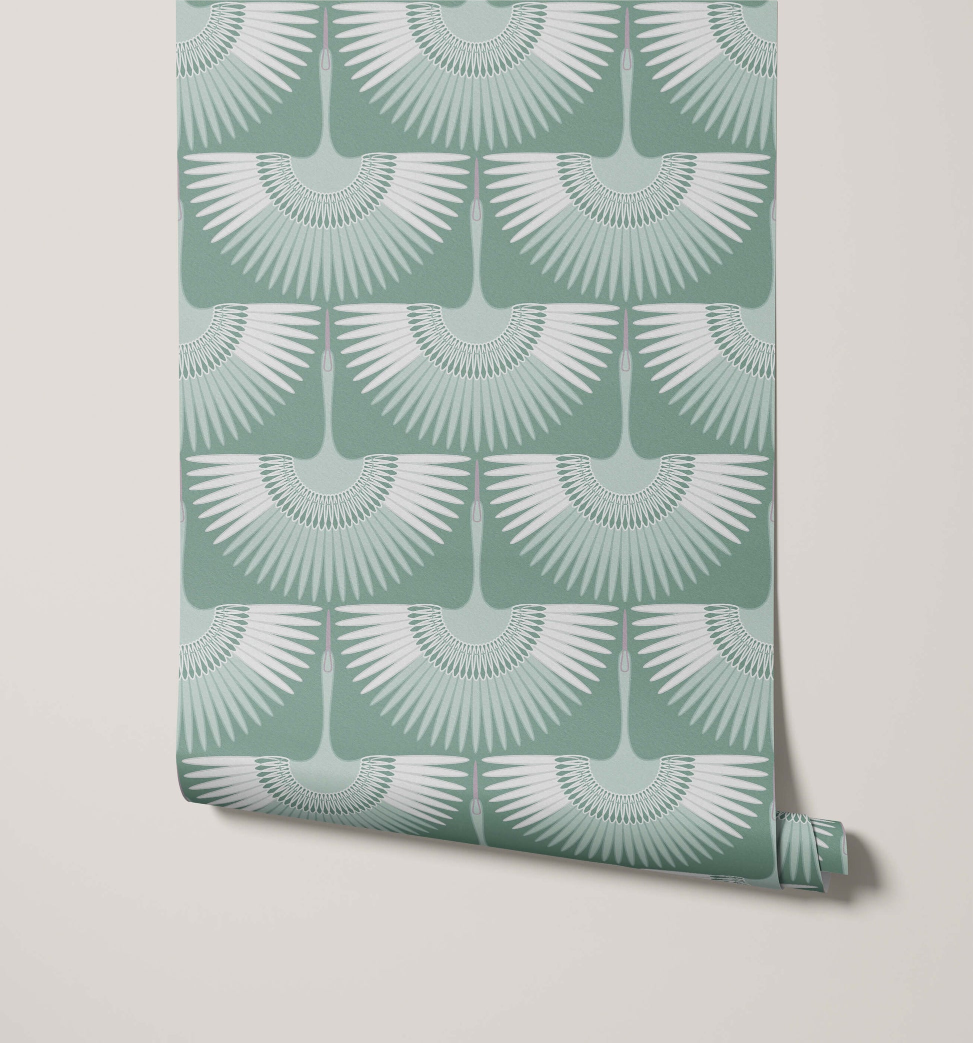 Art Deco Crane Wallpaper