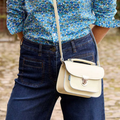 Luna Handmade Leather Bag in Cream