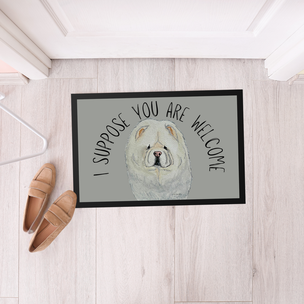 Cream Chow Chow Doormat I Suppose You Are Welcome