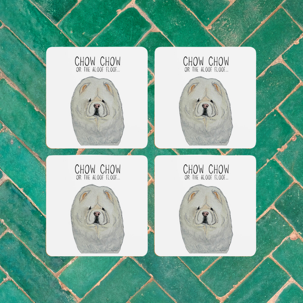 Cream Chow Chow Coasters Pack of 4