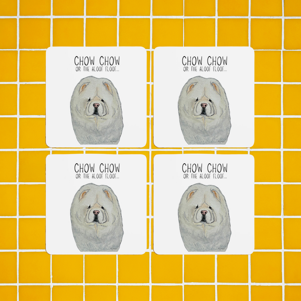 Cream Chow Chow Coasters Pack of 4