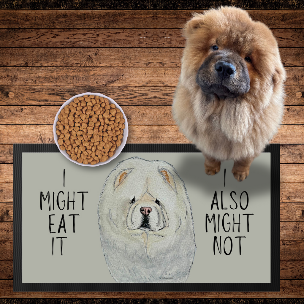 Cream Chow Chow Pet Bowl Mat