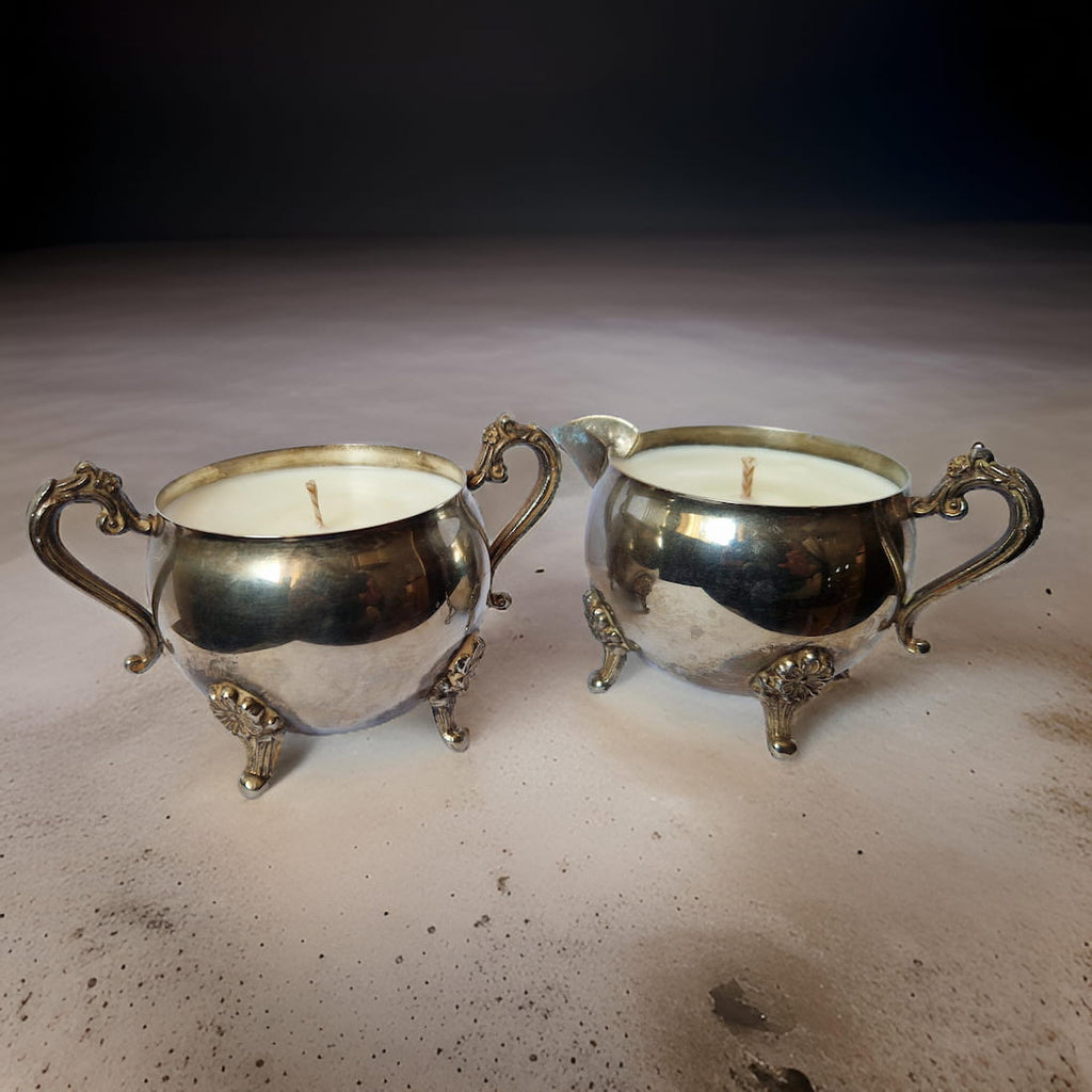 Vintage Sugar & Creamer Bowl Candles