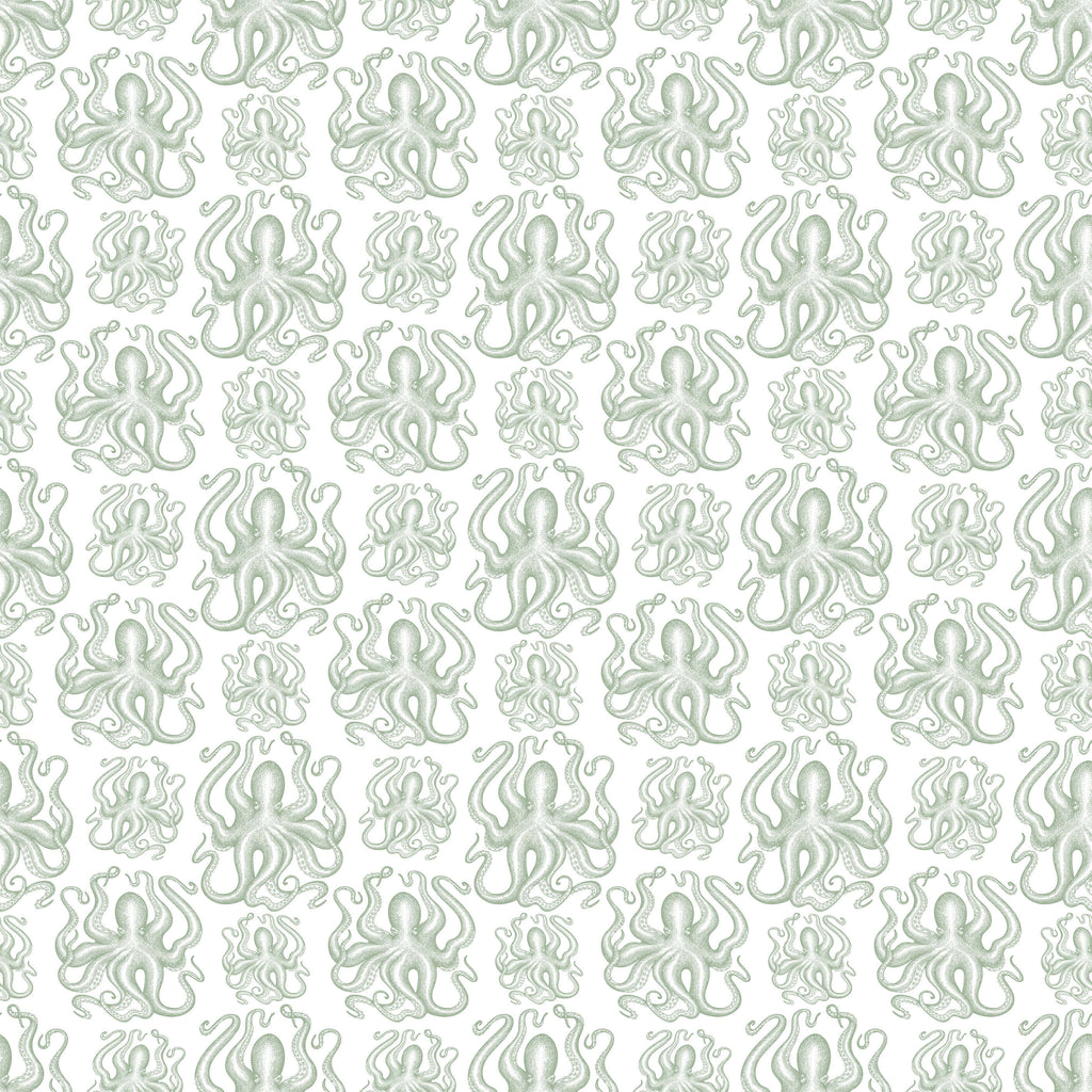 Octopus Wallpaper in Soft Muted Colours