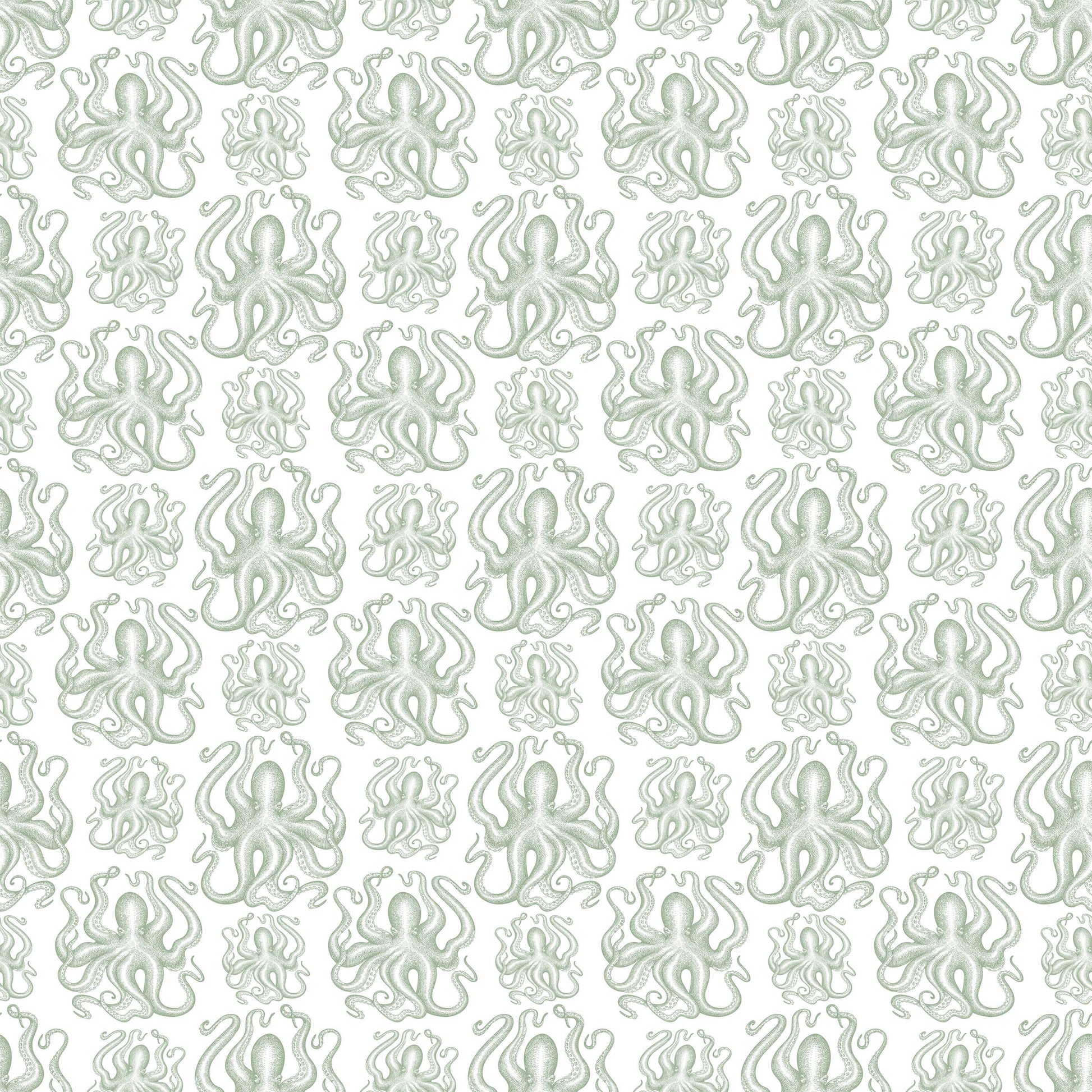 Octopus Wallpaper in Soft Muted Colours