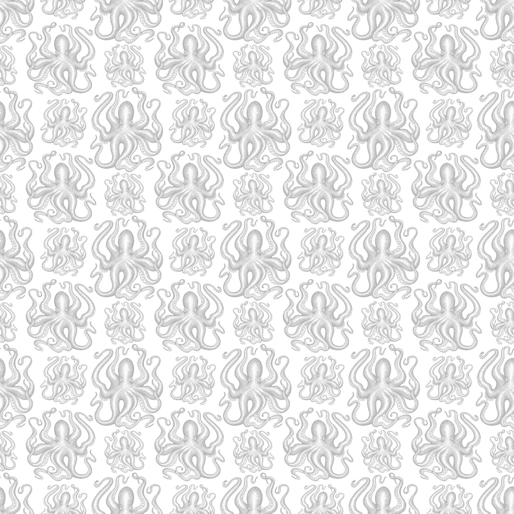 Octopus Wallpaper in Soft Muted Colours