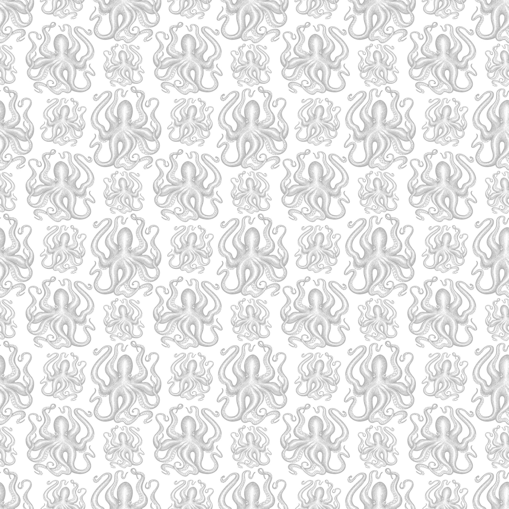 Octopus Wallpaper in Soft Muted Colours